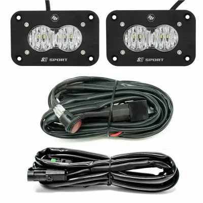 Baja Designs S2 Sport Black Flush Mount LED Light Pod Reverse Kit